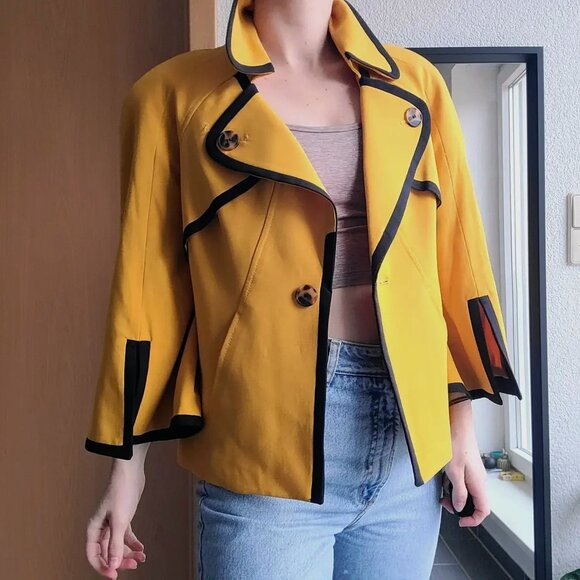 Nine West Mustard Yellow Jacket Size 12 - Picture 6 of 9
